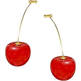 TIANHONGYAN Red Cherry Dangle Earrings for Women Sweet Lovely Cherry Earrings Funny Fruit Jewelry