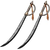 2pcs Pirate Sword Toys,26.7" Pirate Costume Set,Plastic Toy Sword for Party Dress-Up,Halloween Costume Accessorie Brown