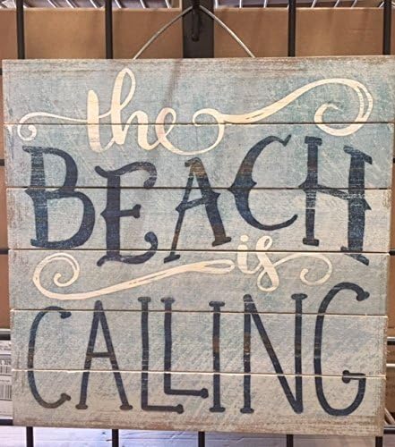The Beach is Calling 12" Wooden Pallet Sign