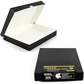 Lineco Clamshell Archival Storage Box, 9.5x12.5x1.75 Inch, Black, Pack of 2 | Acid-Free with Metal Edge Boxboard, Organize and Store Photos Documents Cards Negatives Magazine Prints Family Records DIY