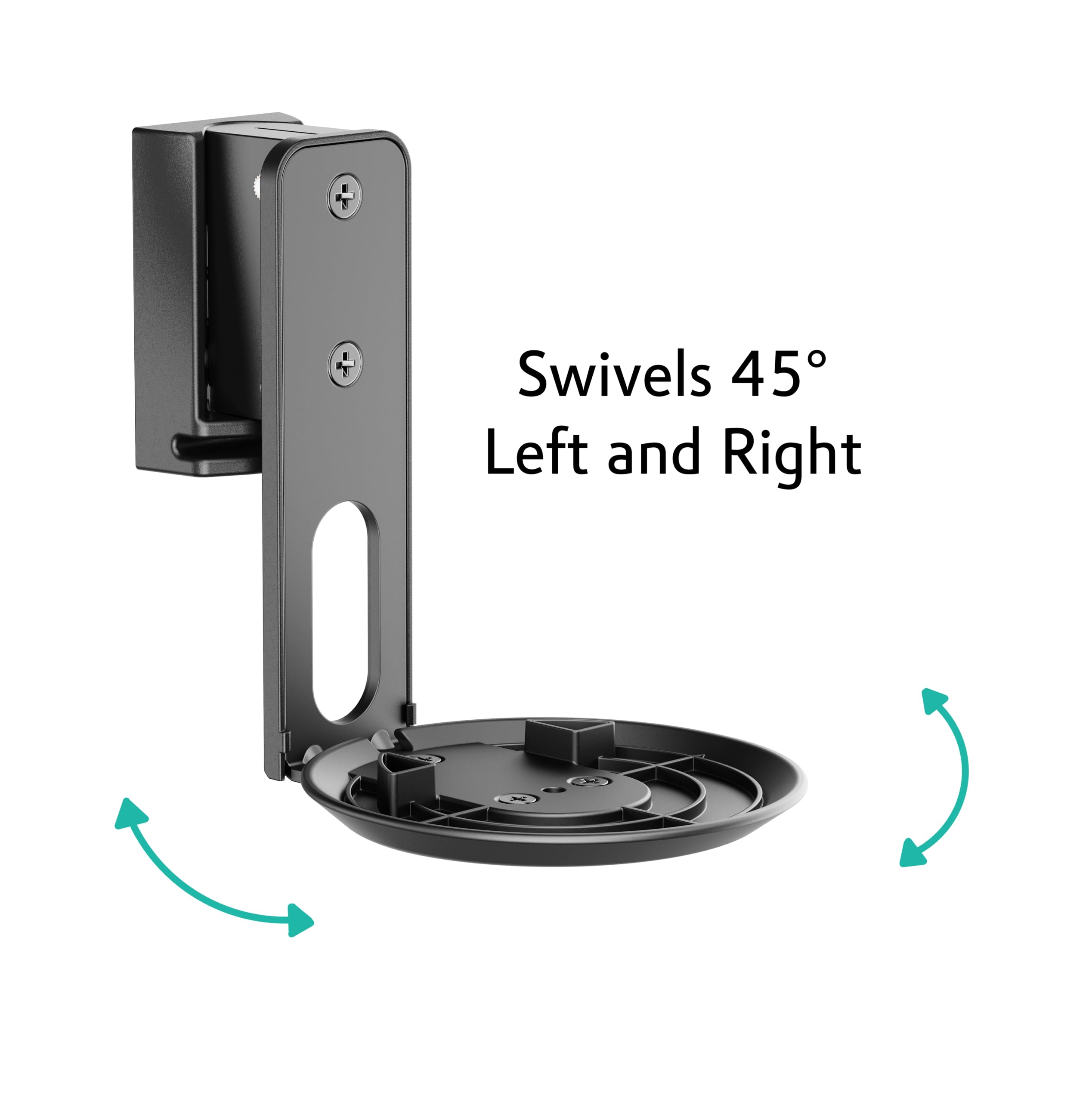 ynVISION.DESIGN Adjustable Wall Mount Compatible with Sonos ERA 100 Speaker - Black 2 Pack (Black, 1 Box of 2 Mounts)