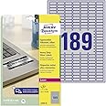 Avery L6008-20 Extra-Strong Adhesive Heavy Duty Labels, 189 Labels Per A4 Sheet - Silver