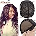 Wig Cap for Wig Making Double Lace Wig Cap with Adjustable Straps Wig Cap for Women Wig Making Caps on The Back Swiss Lace Hairnet (Black XL)