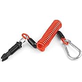 Notoke Trailer Break Away Cable, 4Ft Trailer Breakaway Safety Cable Spring Towing Coiled Wire with Clip, Stainless Steel Spring Towing Coiled Wire for RV Trailer Emergency