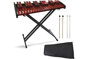 ROWADTIM Marimba, 32 Key Wooden Adult Xylophone with Mallets and Adjustable Stand Professional Marimba for Beginners and Students Professional (Wooden) (32)