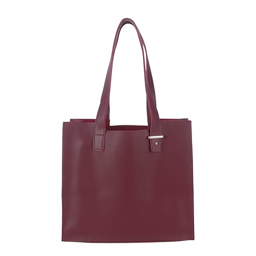 FUR JADEN Womens PU Maroon Tote Handbag