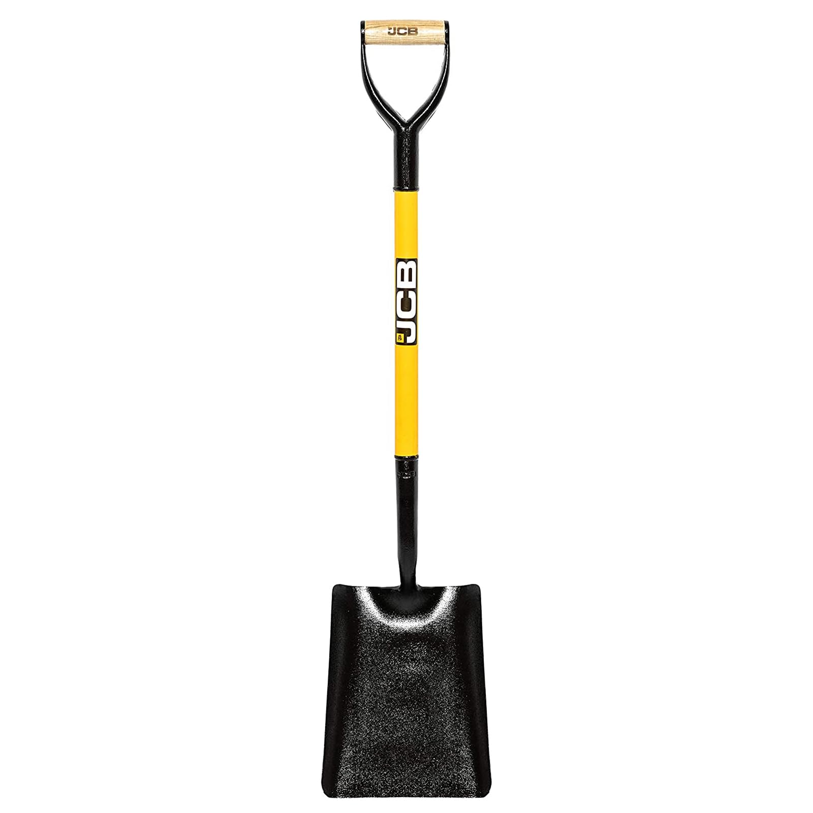 JCB - Professional Solid Forged Shovel - No 2 Square Mouth - Site Master - Professional Metal Long Handle Heavy Duty Site and Gardening Tools - 3 Year Standard Warranty
