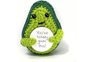 Tiny Detalles Mini Funny Positive Avocado, Funny Crochet Toys with Encouragement Card, Sentimental Support Avocado for Birthday Christmas Gifts Cheer Up Gifts and Party Decorations