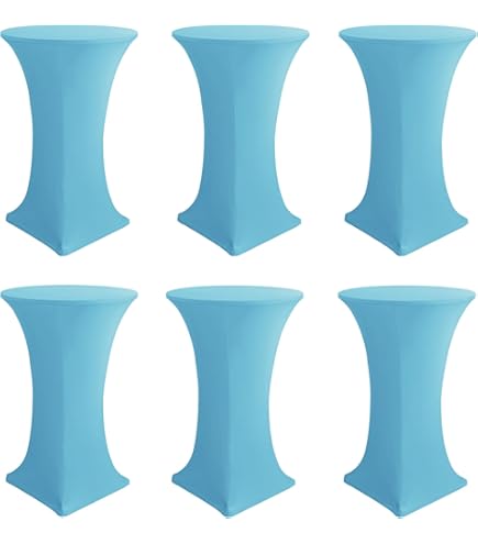 4 Packs Round Cocktail Table Skirt 32"X 43" Spandex Stretch Cocktail Tablecloth With Wavy Drapes, Winespandex Fitted Hightable Covers For Wedding Bar Partybanquet Tables P 216308822