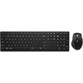 Wireless Keyboard and Mouse Combo, Multi-Device, Silent (Black) | Connect 3 Devices Via Bluetooth &amp; Usb, Featuring Quiet Typing, A 4-Way Scroll Mouse, And Long Battery Life