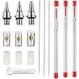 HUBEST 10 Pieces Replacement Parts Kit with 0.2/0.3/0.5 mm Airbrush Nozzle,Airbrush Needle,Needle Cap Protective Sleeve,Replacement Parts for Spray Gun Sprayer Accessories