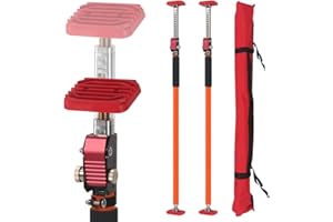 MOUNTLASER Cabinet Adjustable Support Pole, Upper Hand Work Support for Cabinet Jacks 3rd Hand Support System with Adjustable Length Non-Slip Pads and Telescopic Pole，Extends from 35" to 63", 2 Pack