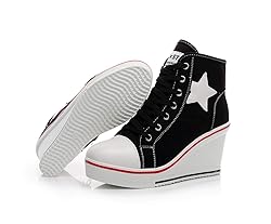 Women's Canvas High-Heeled Shoes Fashion Sneakers