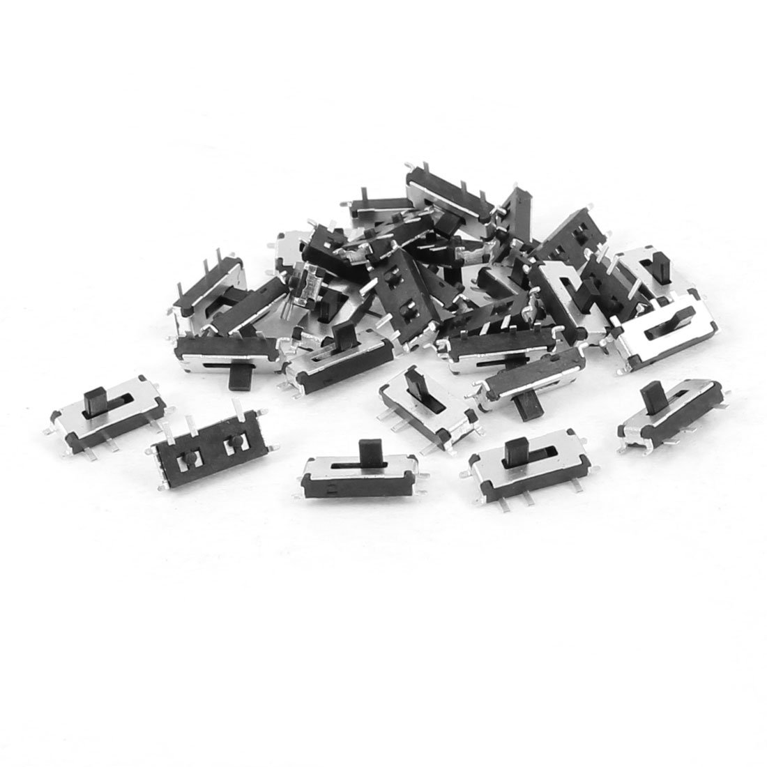 Sourcingmap 30 Pcs On/Off 2 Position 7 Pin 1P2T SPDT Vertical Surface Mounted Devices SMT Slide Switch