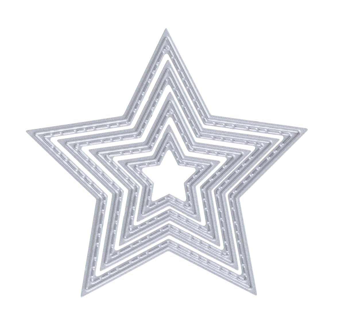 Rayher Set of 4 Metal Cutting Dies with Star Shape Design, Nesting Craft Die Set for Card Making and Scrapbooking, 2.4-7.4cm, steel, silver, 50284000