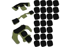 Aginkgo Helmet Memory Foam Pads Lining Memory Sponge Suspension Helmet Modification Protection Pad Helmet Pad Kit Replacement Universal Motorcycle Tactical Pad Soft with 24 Magic Hooks (Army Green)