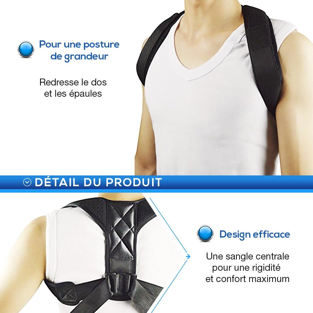 MOLIWEN Correcteur de Posture Dos Homme Femme pour Mal de Dos Redresseur Redresse Dos Soutien