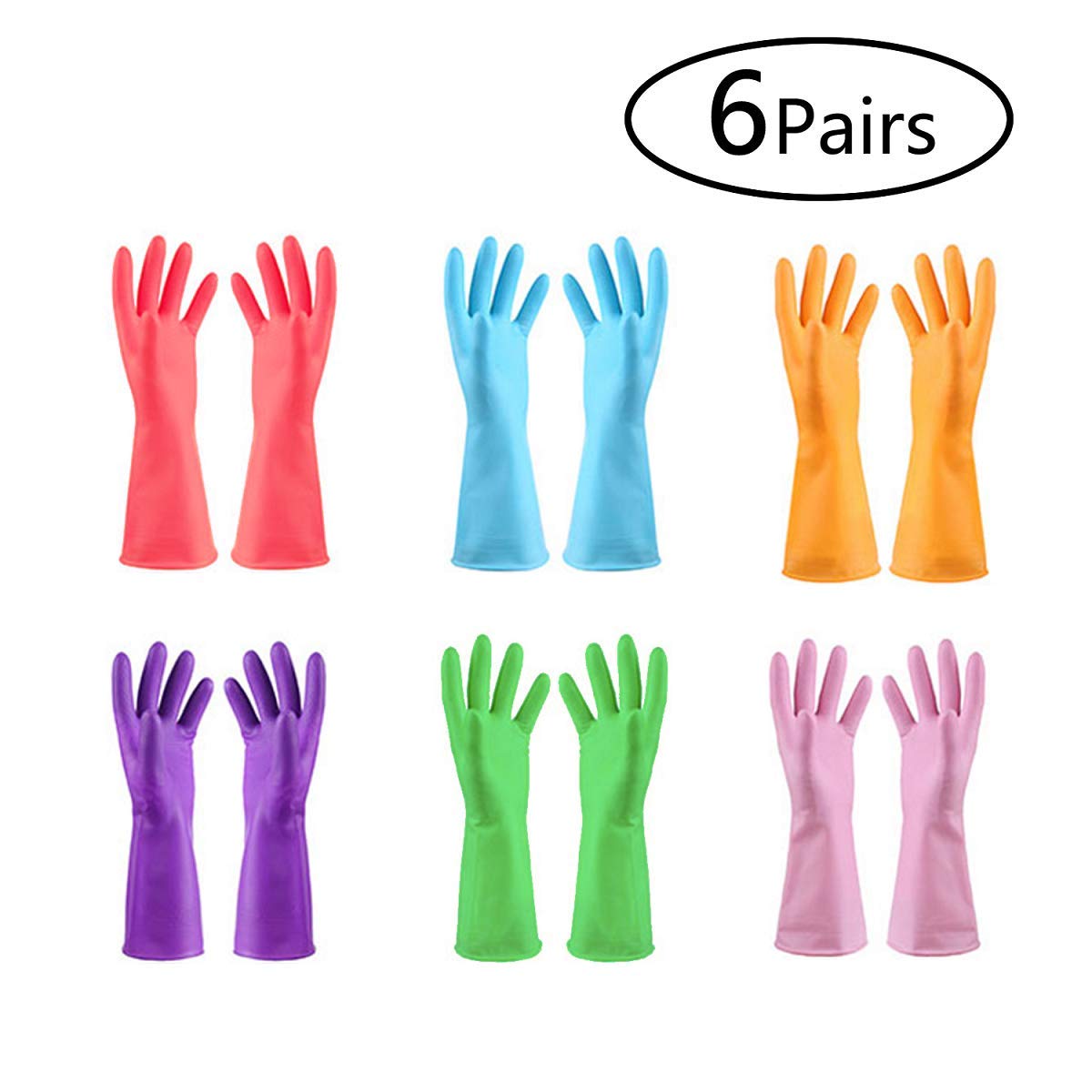 Reusable Household Gloves Waterproof Rubber Latex Cleaning Laundry