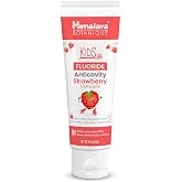 Himalaya Botanique Kids Fluoride Anticavity Toothpaste, Strawberry, 4 oz | Kids Toothpaste with Fluoride To Help Fight Cavities - Vegan, SLS Free, No Artificial Colors or Flavors, No Titanium Dioxide