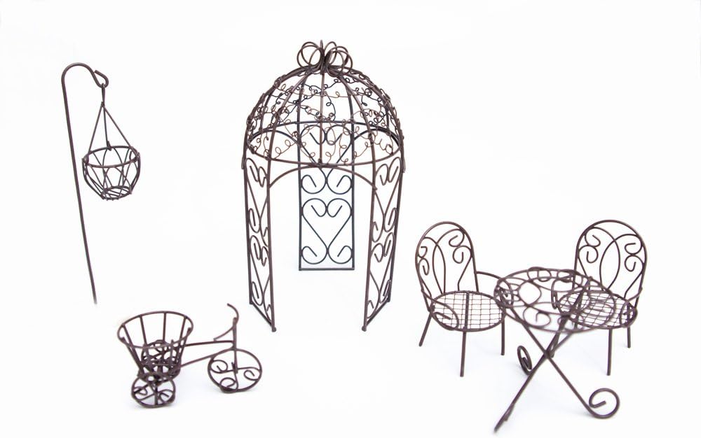Amazon Com Hi Line Gift Ltd Fairy Garden 6 Piece Patio Furniture