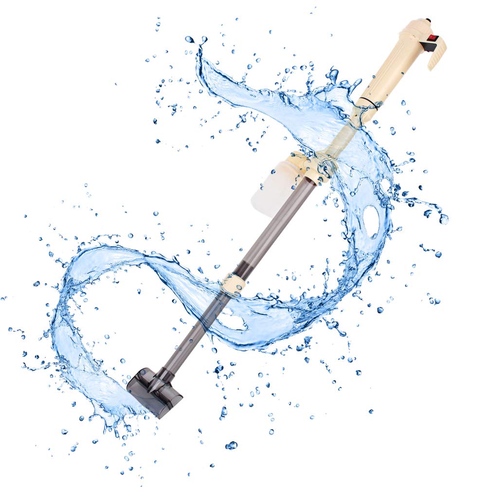 Ejoyous Gravel Cleaner Fish Tank, Electric Effective Auto Aquarium Syphon Vacuum Gravel Cleaner Fish Tank, Battery Waterproof Fish Tank Cleaner with 1 Inlet and 2 Extension Tube