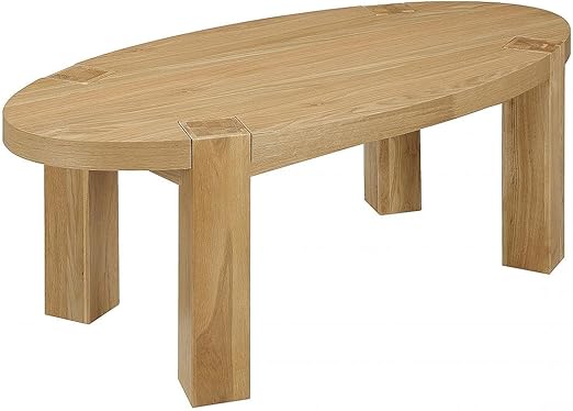 Requiredgoods Eiche Massiv Mit Eiche Furnier Oval Couchtisch Eiche Center Tisch Starke Eiche Top 1200 X 600d X 460h Wohnzimmer Mobel Braun Amazon De Kuche Haushalt