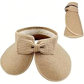 Women's Sun Visor Hat for Beach - Stylish Wide Brim Summer Shade Hat, Fashionable UV Protection Accessory (1-Pack)