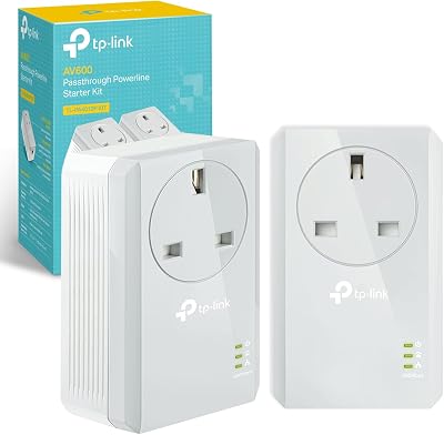 TP-Link TL- AV600 Passthrough Powerline Adapter UK Plug 100Mbps