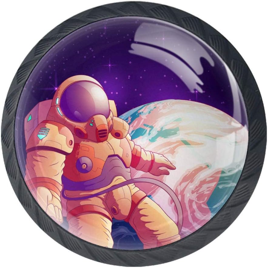 Astronauta de dibujos animados espacial 4 Piezas Perilla del Cajón del