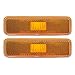 Brock Replacement Set Driver and Passenger Amber Front Signal Side Marker Lights Compatible with 1981-1983 Pickup Truck 3587436