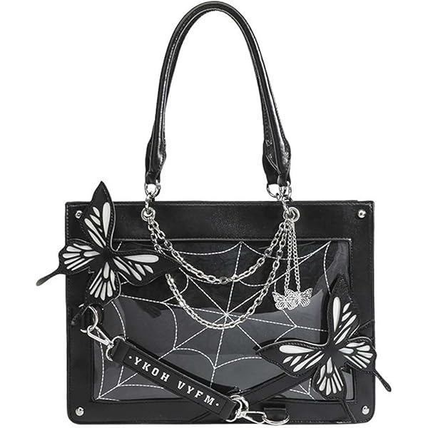 Goth Purse Y2K Crossbody Bag for Women Butterfly Gothic