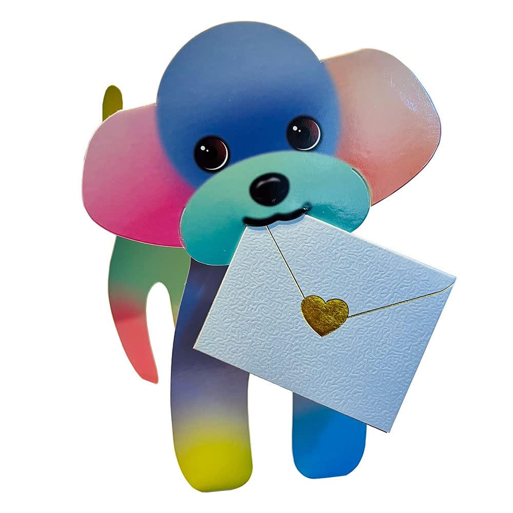 Special Delivery Pom Pom 3D Animal Shaped Any Occasion Greeting Card Cards 185