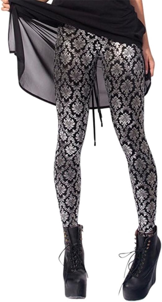 Zanuce Women's Printed Stylish Leggings Ultra Soft Printed Pattern Tight Leggings