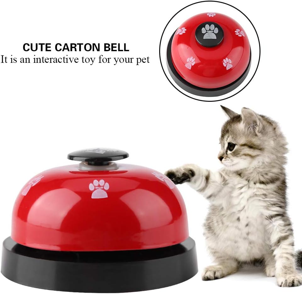 Tnfeeon Pet Training Bells, Iron Sturdy Cute Cartoon Pet Bell Dog Puppy Pet Potty Training Bells Doggy Door Bell for Dog Cat(Red) - Image 5