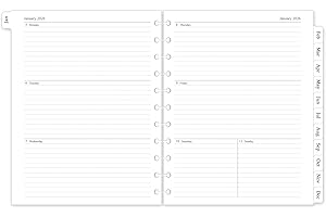 HOMLIVE 2026 Weekly & Monthly Planner Refill, A4 Letter Size Planner Inserts for 11-Disc Discbound Planner, 8.5"x11", Jan. 2026 - Dec. 2026, 12 Monthly Calendars with Laminated Tabs