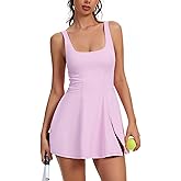 Cecinlyn Womens Tennis Dress Built in Shorts Athletic Dress with Pockets for Golf Workout Active