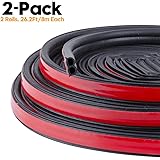 Universal Self Adhesive Auto Rubber Weather Draft Seal Strip 51/100 Inch Wide X 1/5 Inch Thick,Weatherstrip for Car Window an