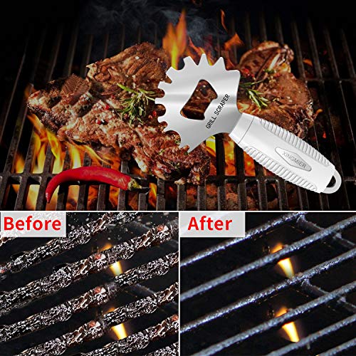 BBQ Grill Scraper, Stainless Steel Grill Scraper Tool, Grill Cleaning