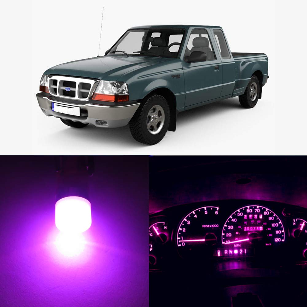 Photo 1 of WLJH High Bright Pink Instrument Panel Cluster Gauge Indicator Warning Lamp Bulb Full Led Light Package for Ford Ranger 1995-2003,Pack of 25