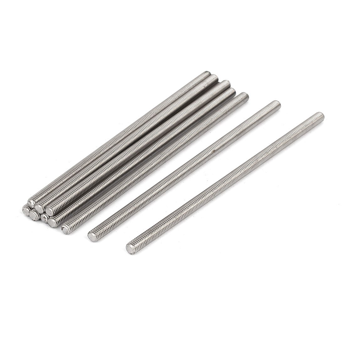 Sourcingmap M6 x 150mm 304 Stainless Steel Fully Threaded Rod Studs Silver Tone 10 Pcs