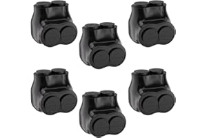 STARELO 6PCS 2 Port Insulated Connector, Single-Sided Splice, Multi Tap Cable Connector for Copper and Aluminum Wires, Slotted Hex, Black Vinyl Coated, Pre-Filled Oxide Inhibitor (3/0-6 AWG)