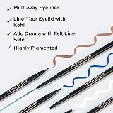 Makeup Revolution Felt & Kohl Eyeliner Brown Dual Tip Long Lasting Definition view 2