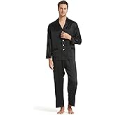 LilySilk 22 Momme Men's Silk Long Pajamas Set for Men 2pc Sleepwear Soft Luxury Real Mulberry Silk