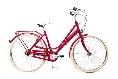Sprick 28 Zoll Alu Damen Fahrrad City Bike Shimano 7 Gang Nabendynamo Loretta rot