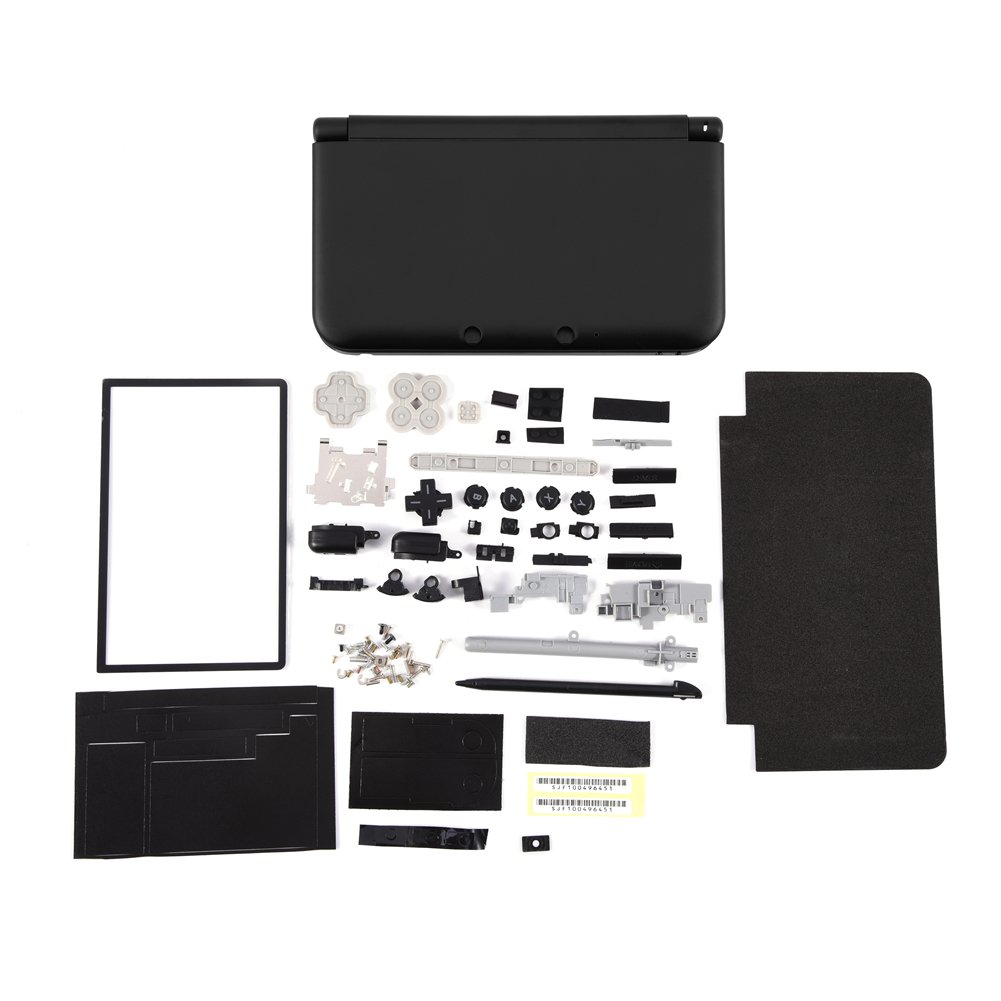 Replecement Case for 3DS LL, Full Housing Case Cover Shell Repair Parts Complete Replacement Kit for 3DS XL Black