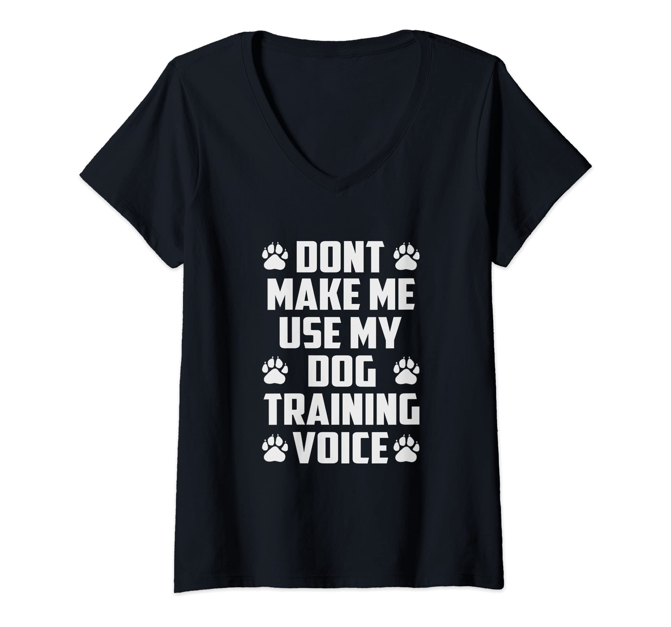 Womens Dog Training Outfit For Dog Trainer V-Neck T-Shirt