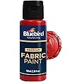 BLUEBIRD Fabric Paint, Vermilion Red, 3.4 Fl Oz, Permanent Fabric Paints for Clothes, Furniture Upholstery