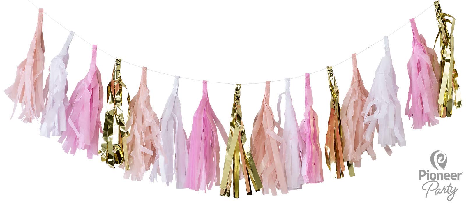 Pioneer Europe 15939 White Gold Tassel 16CT 2M, Pink, White & Gold