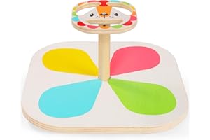 Frogprin Sit and Spin Toys for Toddlers, Wooden Spinner Seat, Bigger Size(21.3 Inch) Classic Durable Seated Spinning Activity Toy, Sit Spinner Sensory Toy for Toddlers & Kids All Ages