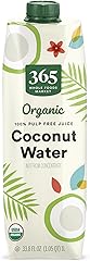 365 by Whole Foods Market, Organic Coconut Water, 100% Pulp-Free Juice, 33.8 Fl Oz